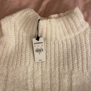 Express | Dresses | Express Cold Shoulder Cableknit Sweater Dress ...